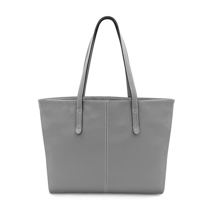 SARRER Leather Shopper Bag - Grey