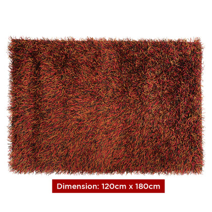 Smart Living Handmade Silky Shaggy Carpet (120 x 180cm) - Red