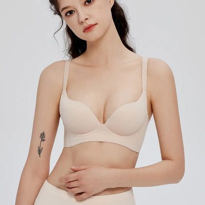 Pierre Cardin Smooth Touch Push-Up Wireless Demi Bra - Nude