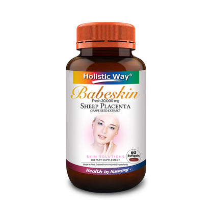 Holistic Way Babeskin Fresh 20,000mg Sheep Placenta 60 Softgels