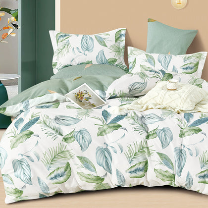 KINGSFORD Placid Bedset 1500TC 100% Cotton Sateen (Single/Super Single/Queen/King) - Green Leaves