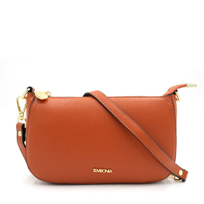 SEMBONIA Leather Crossbody Bag - Orange