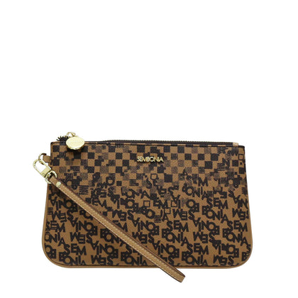 Sembonia Signature Monogram Wristlet - Brown