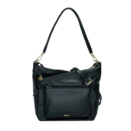 Sembonia Pebbled Leather Bag - Black
