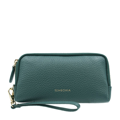 SEMBONIA Leather Wristlet - Green