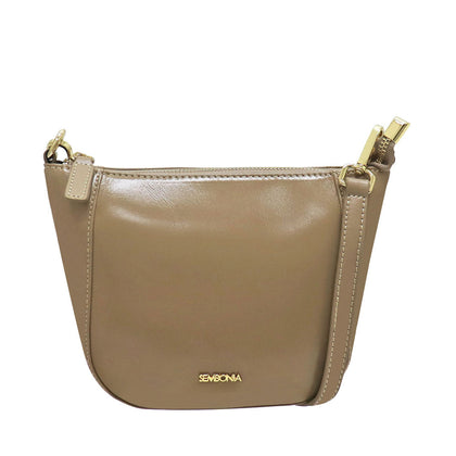 Sembonia Gloosy Leather Sling Bag - Almond