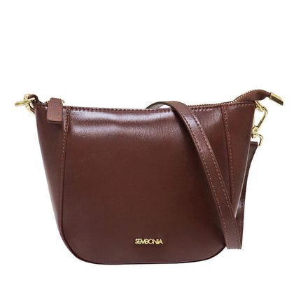 Sembonia Gloosy Leather Sling Bag - Brown