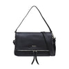 Sembonia Soft Grain Leather Bag with 2 Deatchable Shoulder Straps - Black