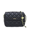 Sembonia Quilted Leather Half-Flap with Chain Strap - Black