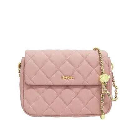 Sembonia Quilted Leather Half-Flap with Chain Strap - Pink