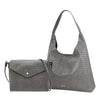SEMBONIA 2-in-1 Embossed Hobo Bag with Detachable Sling Bag - Grey
