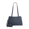 SEMBONIA Pebbled Leather Shoulder Bag - Navy