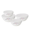 Kukeri Nesting Opal Glass Bowls (Set of 4 with Lids) - Orchid Symphony