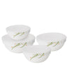 Kukeri Nesting Opal Glass Bowls (Set of 4 with Lids) - Botanical Spring