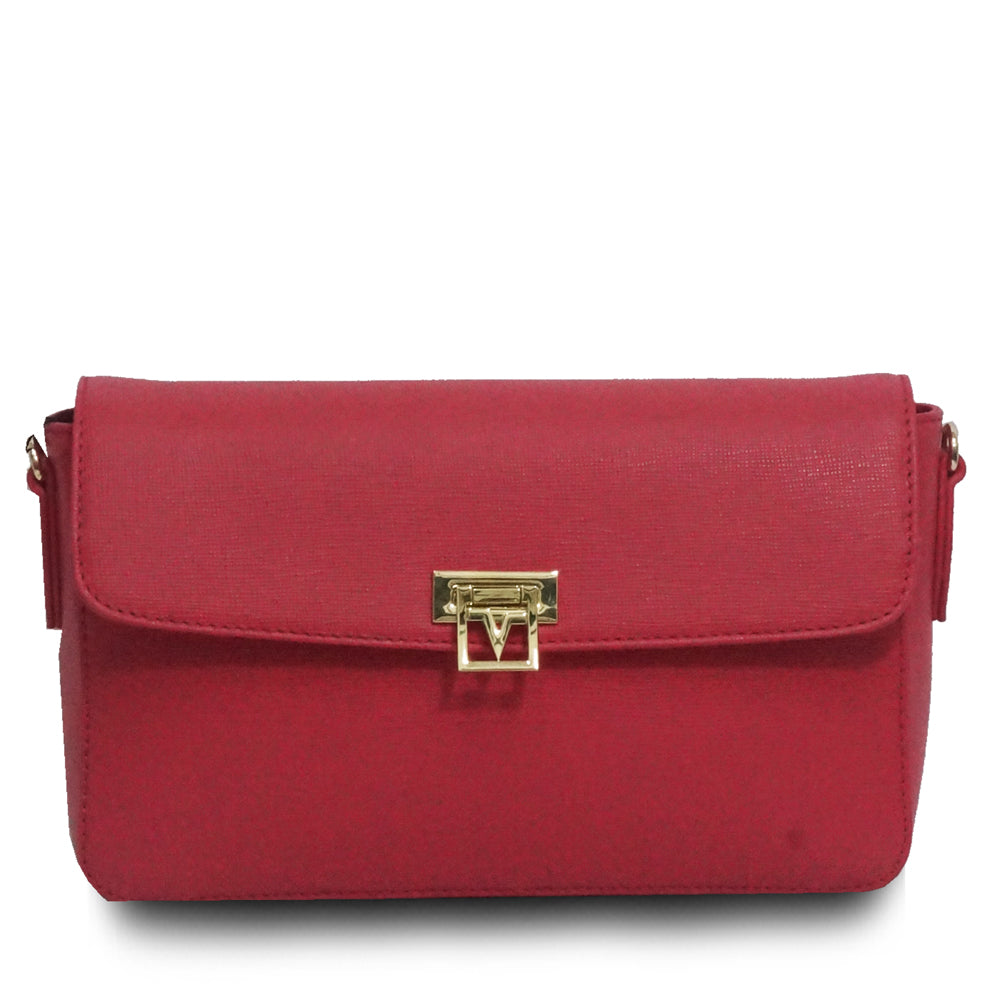 Valentino Rudy Saffiano Leather Half-flap Crossbody Bag - Fuschia