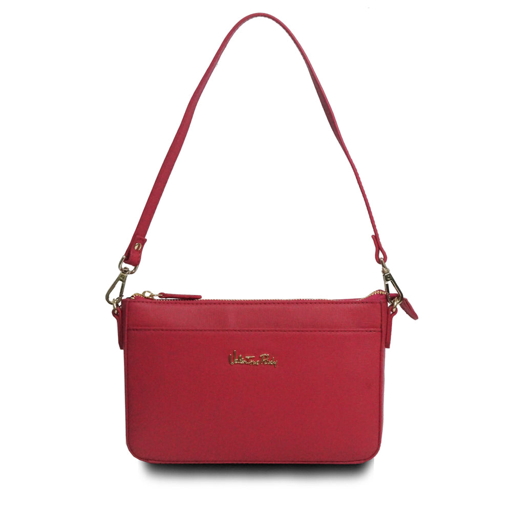 Valentino Rudy Saffiano Leather Shoulder Bag - Fuschia