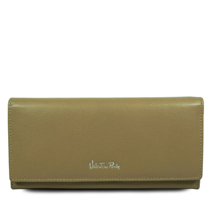 VALENTINO RUDY Genuine Leather Long Wallet - Beige