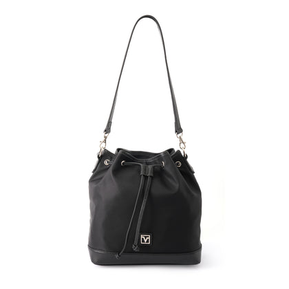 Valentino Rudy Leather Trimmed Bucket Bag - Black