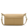 SARRER Leather Half-Flap Shoulder Bag with Detachable Shoulder Strap - Khaki