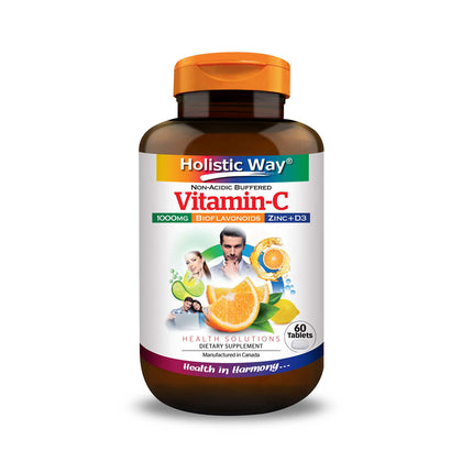 Holistic Way Non-Acidic Buffered Vitamin-C 1000mg 60 Vegicaps