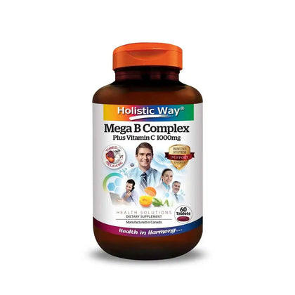 Holistic Way Mega B Complex Plus Vitamin C 1,000mg 60 Tablets
