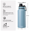 Kukeri 800ml Vacuum Sport Bottle - Light Grey