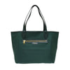 Bonia Leather-Trimmed Interchangeable Monogram or Plain Shopper + Wristlet - Black with Green
