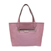 Bonia Leather-Trimmed Interchangeable Monogram or Plain Shopper + Wristlet - White with Pink