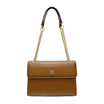 Bonia Split Leather Satchel Bag - Choccy