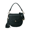 BONIA Leather Bag with Floral Embroidery - Black