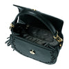 BONIA Leather Bag with Floral Embroidery - Black