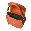 BONIA Leather Bag with Floral Embroidery - Orange