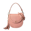 BONIA Leather Bag with Floral Embroidery - Pink