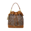Bonia Calf Leather-Trimmed Jacquard Monogram Bucket Bag - Brown