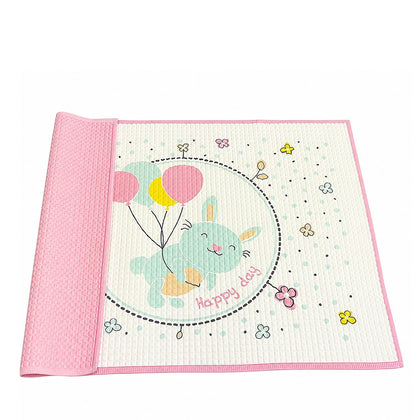Lucky Baby Air-Filled Rubber Cot Sheet (Printed L) - Bunny / Pink