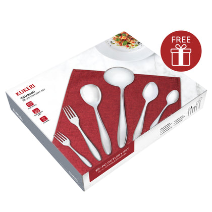 [ONLINE EXCLUSIVE SG60 Special] Kukeri 18-pc Tsubaki Cutlery Set + FREE Gift