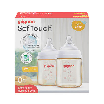 Pigeon Softouch Bpp Nursing Bottle PPSU 160ML Logo Twin Pack