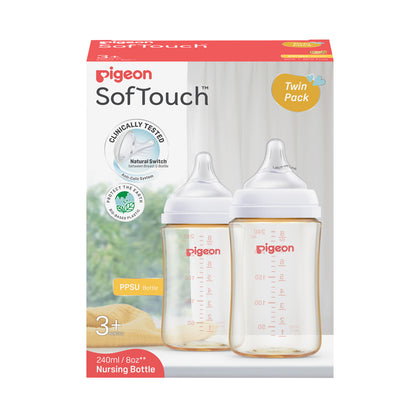 Pigeon Softouch Bpp Nursing Bottle PPSU 240ML Logo Twin Pack