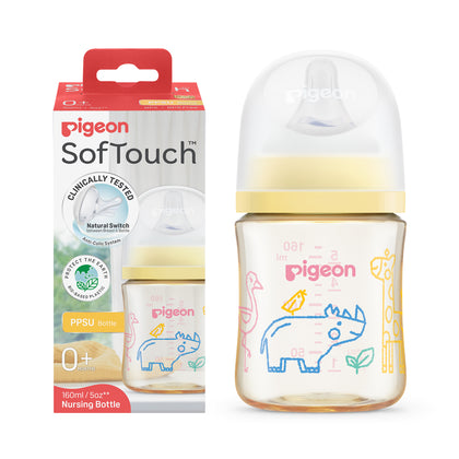 Pigeon Softouch Bpp Nursing Bottle PPSU 160ml Safari Doodles