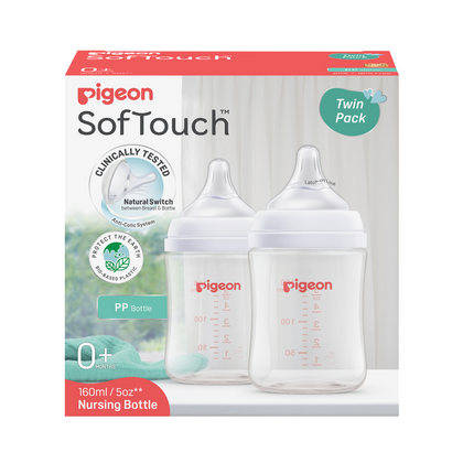 Pigeon Softouch Bpp Nursing Bottle PP 160ML Logo Twin Pack