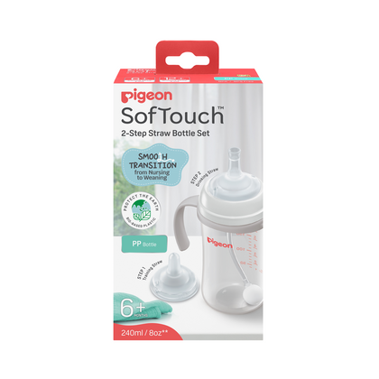 Pigeon Softouch Bpp Step-Up Straw Bottle set PP 240ML