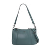 SARRER Pebbled Leather Shoulder cum Crossbody Bag - Teal Blue