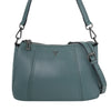 SARRER Pebbled Leather Shoulder cum Crossbody Bag - Teal Blue