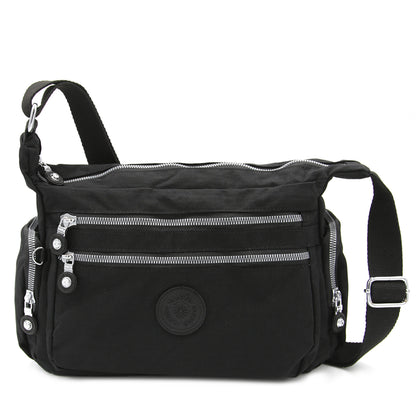 LASELLE Lightweight Nylon Sling Bag - Black