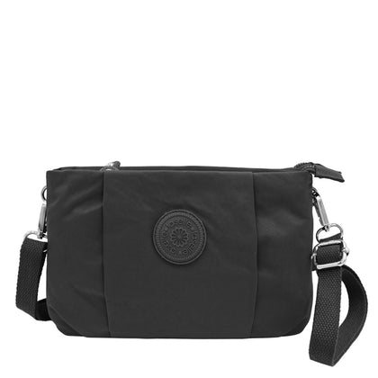 LASELLE Lightweight Nylon Crossbody Bag - Black