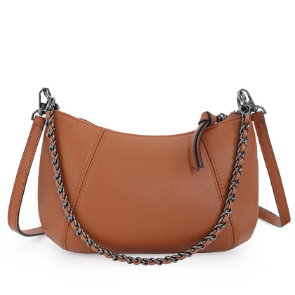 SARRER Leather Shoulder cum Crossbody Bag - Camel