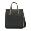 SARRER Leather Tote cum Crossbody Bag with Detachable Shoulder Strap - Black