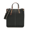 SARRER Leather Tote cum Crossbody Bag with Detachable Shoulder Strap - Black