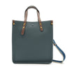 SARRER Leather Tote cum Crossbody Bag with Detachable Shoulder Strap - Blue