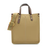 SARRER Leather Tote cum Crossbody Bag with Detachable Shoulder Strap - Khaki